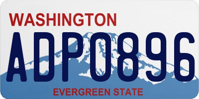 WA license plate ADP0896