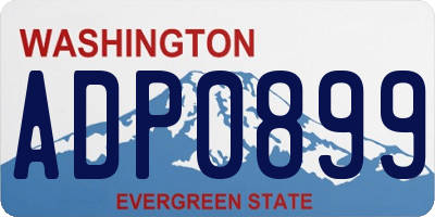 WA license plate ADP0899