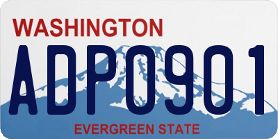 WA license plate ADP0901