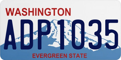 WA license plate ADP1035