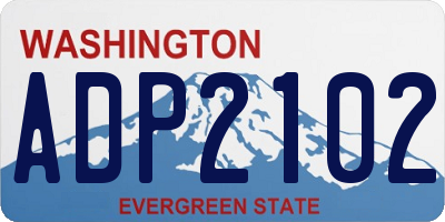 WA license plate ADP2102