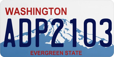 WA license plate ADP2103
