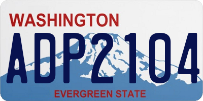 WA license plate ADP2104
