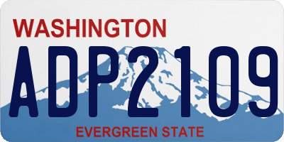 WA license plate ADP2109