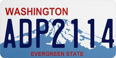 WA license plate ADP2114