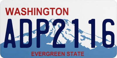 WA license plate ADP2116
