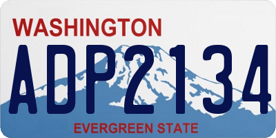 WA license plate ADP2134