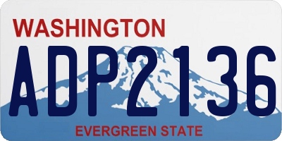 WA license plate ADP2136