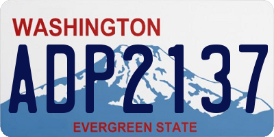 WA license plate ADP2137
