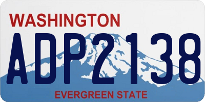 WA license plate ADP2138