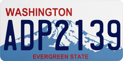 WA license plate ADP2139