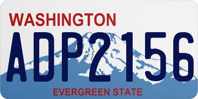 WA license plate ADP2156