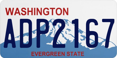 WA license plate ADP2167