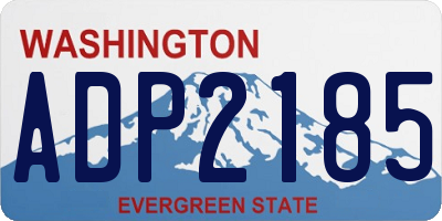 WA license plate ADP2185