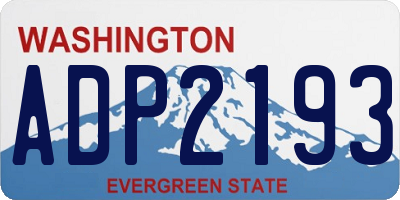 WA license plate ADP2193