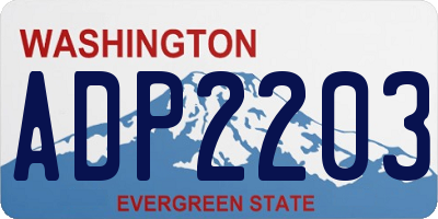 WA license plate ADP2203