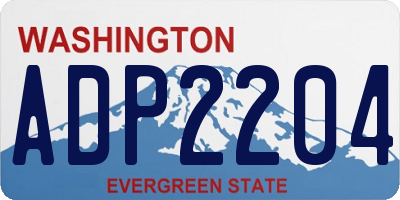 WA license plate ADP2204