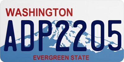 WA license plate ADP2205