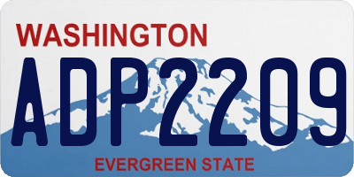 WA license plate ADP2209