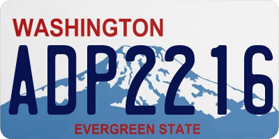 WA license plate ADP2216