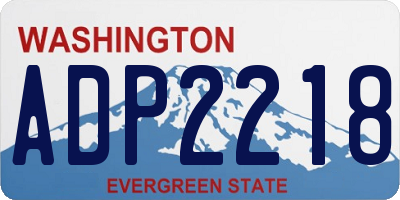 WA license plate ADP2218