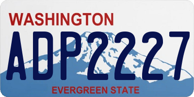 WA license plate ADP2227