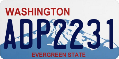 WA license plate ADP2231