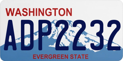 WA license plate ADP2232