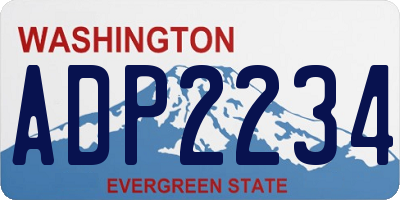 WA license plate ADP2234
