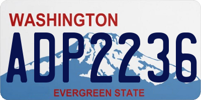 WA license plate ADP2236