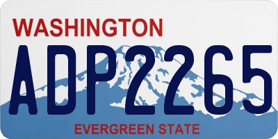 WA license plate ADP2265