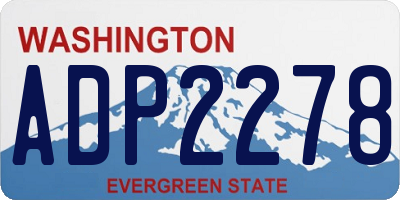 WA license plate ADP2278