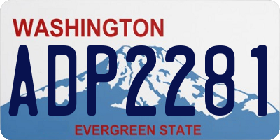 WA license plate ADP2281