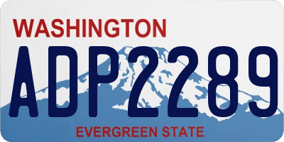 WA license plate ADP2289