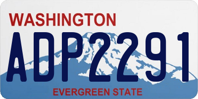 WA license plate ADP2291