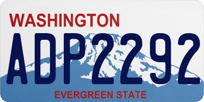 WA license plate ADP2292