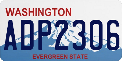 WA license plate ADP2306