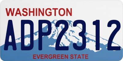 WA license plate ADP2312