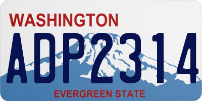 WA license plate ADP2314