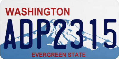 WA license plate ADP2315