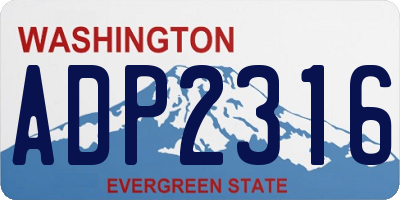 WA license plate ADP2316