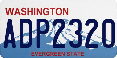 WA license plate ADP2320