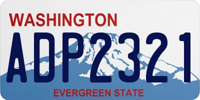 WA license plate ADP2321