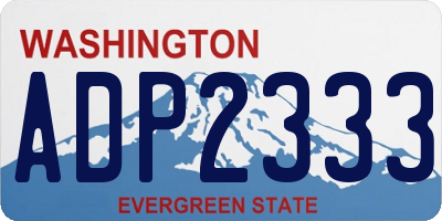 WA license plate ADP2333