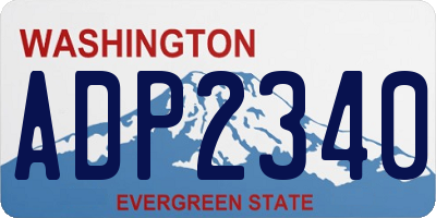 WA license plate ADP2340
