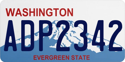 WA license plate ADP2342