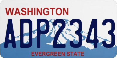 WA license plate ADP2343