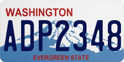 WA license plate ADP2348