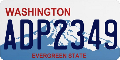 WA license plate ADP2349