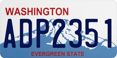 WA license plate ADP2351